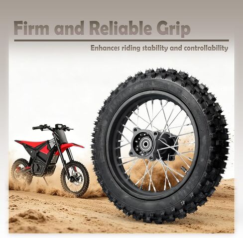 Rear Wheel Outer Tire Compatible with Yozma IN10 E-Bikes, 80/100-12 Rubber Metal Black Replacement Bicycle Motorcycle Parts Crack-Proof & Wear-Resistant in Kuwait