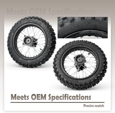 Rear Wheel Outer Tire Compatible with Yozma IN10 E-Bikes, 80/100-12 Rubber Metal Black Replacement Bicycle Motorcycle Parts Crack-Proof & Wear-Resistant in Kuwait