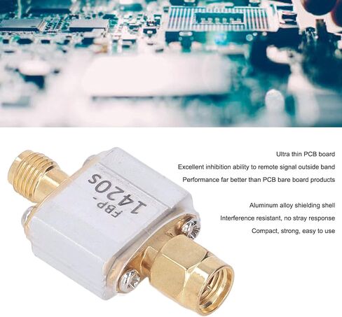 Saw Bandpass Filter 1420MHz High Performance 80MHz Bandwidth Low Insertion Loss Steep Cut Off Characteristic for Radio Astronomy SMA Interface Aluminum Alloy Shielding Shell in Kuwait