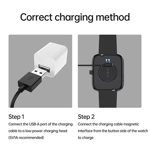 شاحن الساعة الذكية، كابل شحن USB مغناطيسي بديل للساعة الذكية سلك 2Pin، تباعد الدبوس 3 مم، متوافق مع IDW13، IDW19، IDW26، ID208plus، TGW01 VeryFit Watch in Kuwait