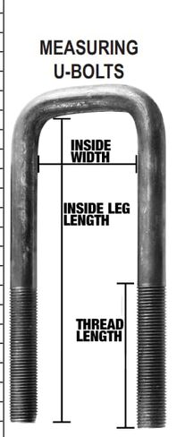 Boat Trailer Square Galvanized U-Bolt 3/8" x 2 1/4" x 4" 5G (lot of 2) in Kuwait