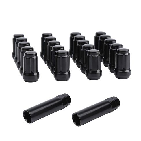 dynofit m12x1.5 صواميل العروة باللون الأسود، (20 قطعة + 2 مفتاح مقبس) 12 مم × 1.5 موالف ما بعد البيع (حزمة) in Kuwait