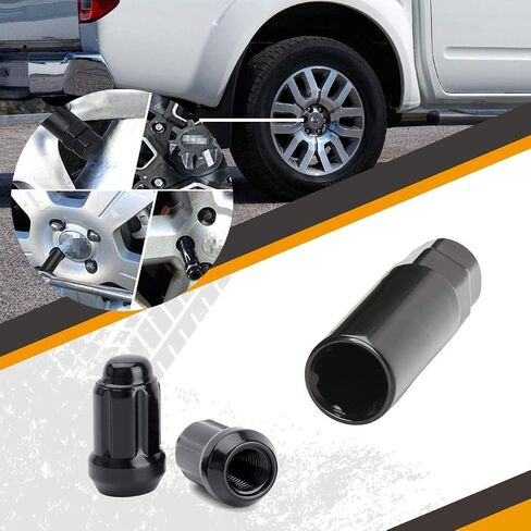 dynofit m12x1.5 صواميل العروة باللون الأسود، (20 قطعة + 2 مفتاح مقبس) 12 مم × 1.5 موالف ما بعد البيع (حزمة) in Kuwait