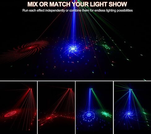 إضاءة حفلات دي جي 7 في 1 مع 129 تأثير إضاءة ديناميكي، ضوء غسيل RGB+UV، كرة ديسكو، ستروب ذهبي، صوت نشط، جهاز تحكم عن بعد وDMX512، إضاءة حفلات احترافية للمنزل، البار، النادي، المسرح in Kuwait