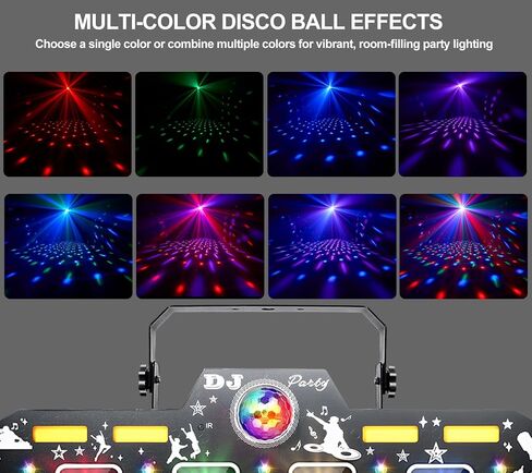 إضاءة حفلات دي جي 7 في 1 مع 129 تأثير إضاءة ديناميكي، ضوء غسيل RGB+UV، كرة ديسكو، ستروب ذهبي، صوت نشط، جهاز تحكم عن بعد وDMX512، إضاءة حفلات احترافية للمنزل، البار، النادي، المسرح in Kuwait