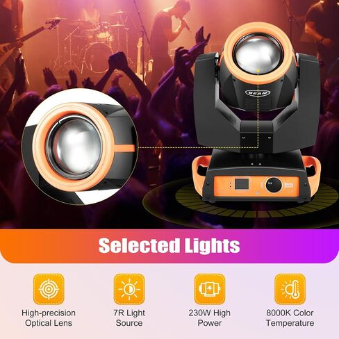 ضوء الرأس المتحرك، 17 مصباح شعاع Gobos RGBW، 14 لونًا LED رأس متحرك/ضوء DJ، DMX 512 16 قناة 230 وات، تحكم صوتي دوران متعدد الزوايا لحفلات ديسكو الزفاف في الكنيسة in Kuwait