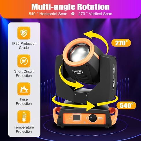ضوء الرأس المتحرك، 17 مصباح شعاع Gobos RGBW، 14 لونًا LED رأس متحرك/ضوء DJ، DMX 512 16 قناة 230 وات، تحكم صوتي دوران متعدد الزوايا لحفلات ديسكو الزفاف في الكنيسة in Kuwait