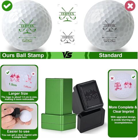 Terwex Golf Ball Stamp Personalized, Waterproof Custom Golf Ball Stamp Marker, Mark Your Own Fun Monogram Golf Balls Stamper, Ideal Retirement Golf Gift Accessories for Men Dad Husband Boyfriend in Kuwait