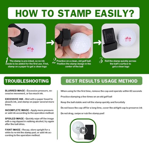 Terwex Golf Ball Stamp Personalized, Waterproof Custom Golf Ball Stamp Marker, Mark Your Own Fun Monogram Golf Balls Stamper, Ideal Retirement Golf Gift Accessories for Men Dad Husband Boyfriend in Kuwait
