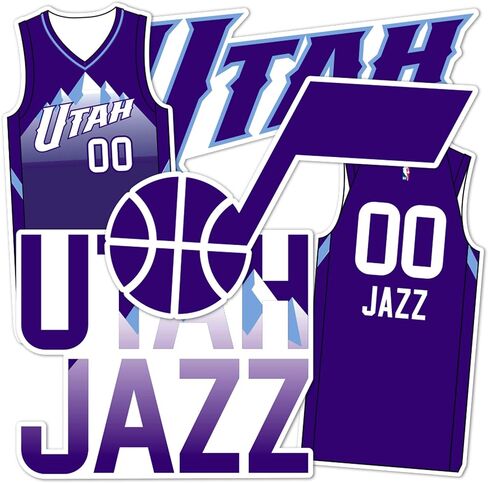 ملصق Desert Cactus Utah Jazz من NBA مرخص رسميًا من الفينيل لزجاجة مياه للكمبيوتر المحمول ودفتر قصاصات السيارة (إصدار المدينة 24-25) in Kuwait
