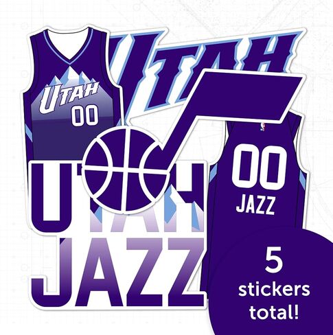 ملصق Desert Cactus Utah Jazz من NBA مرخص رسميًا من الفينيل لزجاجة مياه للكمبيوتر المحمول ودفتر قصاصات السيارة (إصدار المدينة 24-25) in Kuwait