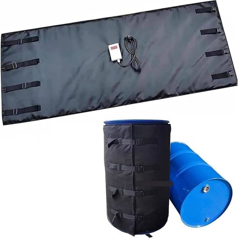 غطاء كامل IBC Tote Heater بطانية، 2000W / 4000W سخان دلو معدني معزول، بطانية IBC Drum Heater، بطانية حرارية لأسطوانة الزيت قابلة للتعديل درجة الحرارة 30-302 ℉، حرارة سريعة ومتساوية (أسود، 55 جالون / 200 لتر) in Kuwait