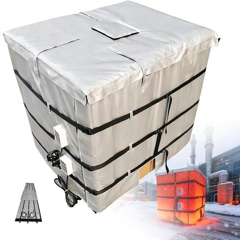 55/275 Gallon IBC Ton Barrel Heater, 2000W/4000W Drum Heating Blanket, Waterproof Insulation Materials, 30-302℉ Insulated Band Heater Pail Heater Barrel Heater for Honey Paint(Silver,275Gallon/1000L) in Kuwait