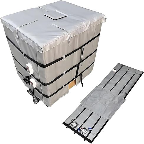Metal Oil Drum Heater, 55/275 Gallon IBC Ton Barrel Heater, Oil Drum Heater Blanket, Fast Heating and Optional Adjustable Temperature 30-302℉, for Industrial Oil Drum Storage(Silver,275Gallon/1000L) in Saudi Arabia