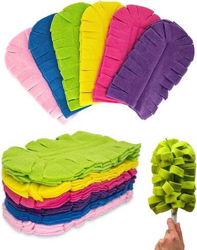 6 PCS Reusable Duster Refills Compatible with Swiffer, Washable Fleece Duster Pads 360 Heavy Duty Duster Refills for Fan, Window, Furniture, Floor Car Dust Cleaning (Handle is Not Included) in Kuwait
