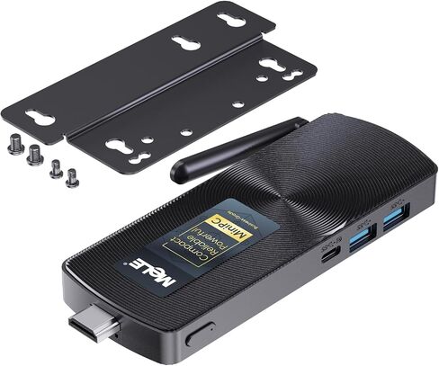 MeLE PCG02 Mini PC Stick Computer N100 (حتى 3.4 جيجا هرتز) 8 جيجا LPDDR4x 256 جيجا، HDMI + USB-C 4K شاشة مزدوجة، 2.4 جيجا هرتز/5 جيجا هرتز Wi-Fi BT5.1 جيجابت إيثرنت، سطح مكتب صغير بدون مروحة لإنترنت الأشياء، لافتات رقمية، MES، WMS in Kuwait