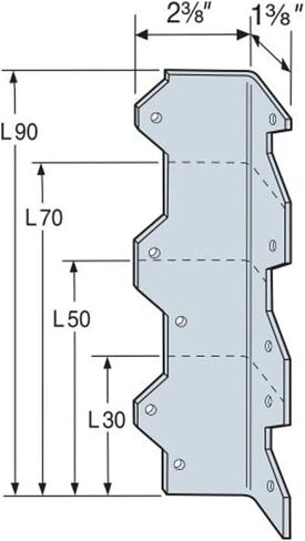 Simpson Strong-Tie L70 - L L-Shaped Angle - 7-Inch Length, 16-Gauge Steel, Zinc Galvanized Coating, Versatile Corrosion-Resistant Wood Construction Connector in Kuwait