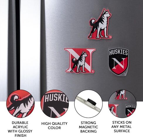 Desert Cactus Northeastern University Acrylic Magnet 3 Pack NEU Huskies Decorative Design Officially Licensed (Magnet Set A) in Kuwait