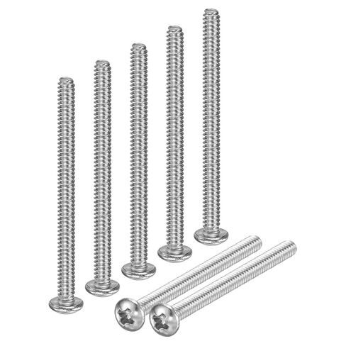 M METERXITY 10 عبوات 1/4-20x1/4 براغي آلة رأس المقلاة 304 من الفولاذ المقاوم للصدأ فيليبس محرك عموم رأس برغي رأس متقاطع مسامير ملولبة بالكامل للإلكترونيات/الأثاث الفضي in Kuwait