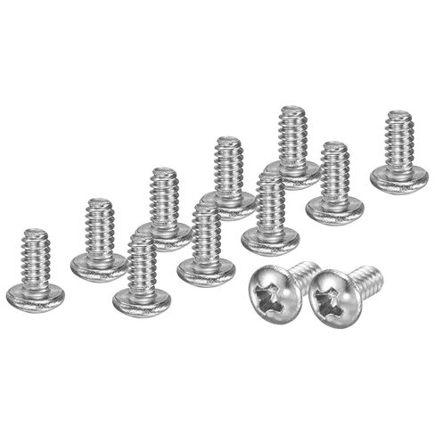 M METERXITY 10 عبوات 1/4-20x1/4 براغي آلة رأس المقلاة 304 من الفولاذ المقاوم للصدأ فيليبس محرك عموم رأس برغي رأس متقاطع مسامير ملولبة بالكامل للإلكترونيات/الأثاث الفضي in Kuwait