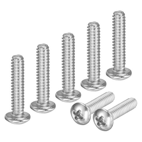 M METERXITY 10 عبوات 1/4-20x1/4 براغي آلة رأس المقلاة 304 من الفولاذ المقاوم للصدأ فيليبس محرك عموم رأس برغي رأس متقاطع مسامير ملولبة بالكامل للإلكترونيات/الأثاث الفضي in Kuwait