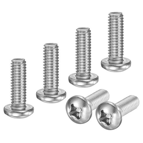 M METERXITY 10 عبوات 1/4-20x1/4 براغي آلة رأس المقلاة 304 من الفولاذ المقاوم للصدأ فيليبس محرك عموم رأس برغي رأس متقاطع مسامير ملولبة بالكامل للإلكترونيات/الأثاث الفضي in Kuwait