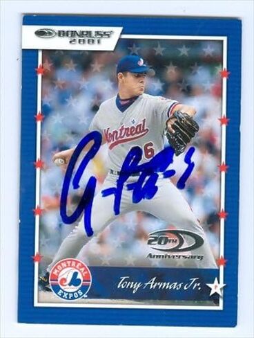 مستودع التوقيعات 38199 بطاقة بيسبول موقعة من توني أرماس جونيور Montreal Expos 2001 Donruss No. 68 in Kuwait