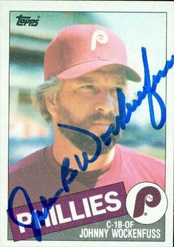 مستودع التوقيعات 45745 بطاقة بيسبول موقعة من جوني ووكنفوس فيلادلفيا فيليز 1985 Topps رقم .39 in Kuwait