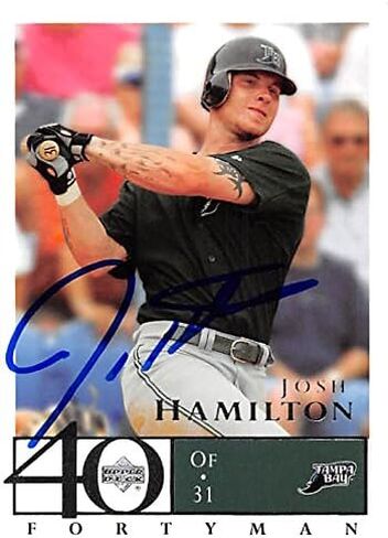 178939 Tampa Bay Rays Ft 2003 Upper Deck Fortyman No. 101 Rookie Josh Hamilton Autographed Baseball Card in Kuwait