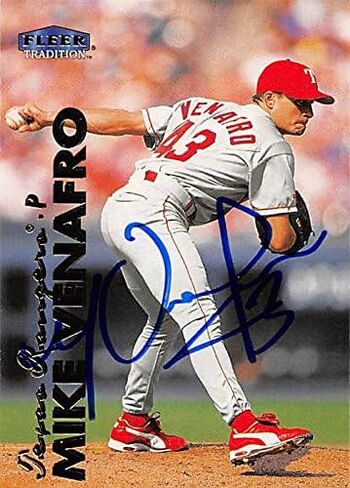 190658 Texas Rangers Ft 1999 Fleer Tradition No. U-45 Mike Venafro Autographed Baseball Card in Kuwait