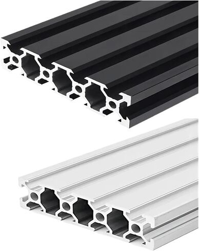 2 قطعة 2080 ملف بنتوء من الألومنيوم 550-1500 مللي متر خطي السكك الحديدية انزلاق فتحة V لآلة التوجيه باستخدام الحاسب الآلي طابعة ثلاثية الأبعاد (أسود بأكسيد ، 1150 مللي متر) in Kuwait