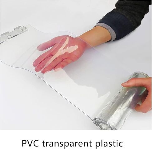 ستارة شريطية من مادة PVC شديدة التحمل لغرفة التجميد - باب من الفينيل الشفاف، بلاستيك مقاوم للماء للأغراض الصناعية والجراج والفناء، حجم قابل للتخصيص، سهل التركيب، 1.0 مم، 90 × 200 سم in Kuwait
