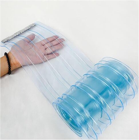 ستارة شريط PVC للتبريد، باب فينيل سميك 21 مم للفريزر وورش العمل والجراج والسوبر ماركت - مضادة للالتصاق، أزرق 105 × 2 م، مثالية لتقديم الطعام وغرف التبريد، أزرق، 1.05 × 2 م in Kuwait