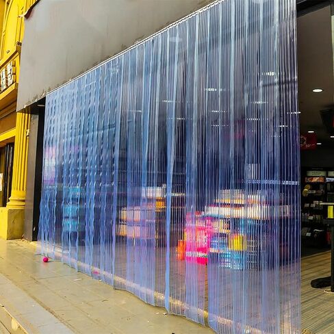 ستارة شريط PVC للتبريد، باب فينيل سميك 21 مم للفريزر وورش العمل والجراج والسوبر ماركت - مضادة للالتصاق، أزرق 105 × 2 م، مثالية لتقديم الطعام وغرف التبريد، أزرق، 1.05 × 2 م in Kuwait