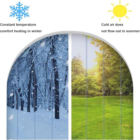 PVC Freezer Strip Curtain - Clear Vinyl Plastic Strips for Refrigeration, Easy-Hang Kit for Warehouses, Factories & Supermarkets - 240x270cm (94.49x106.3in),Size_Name,240x270cm/94.49x106.3in in Kuwait