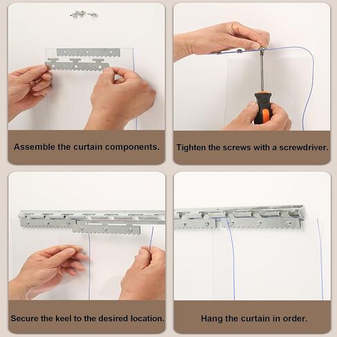 PVC Freezer Strip Curtain - Clear Vinyl Plastic Strips for Refrigeration, Easy-Hang Kit for Warehouses, Factories & Supermarkets - 240x270cm (94.49x106.3in),Size_Name,240x270cm/94.49x106.3in in Kuwait