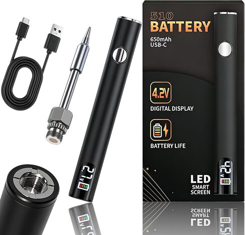قلم عربة لحام كهربائي لاسلكي محمول، مجموعة لحام قابلة لإعادة الشحن 3 درجات حرارة مع شاشة LED، موصل عالمي 510 خيط، أداة لحام للمبتدئين لإصلاح الإلكترونيات، DIY ولوحة الدوائر in Kuwait