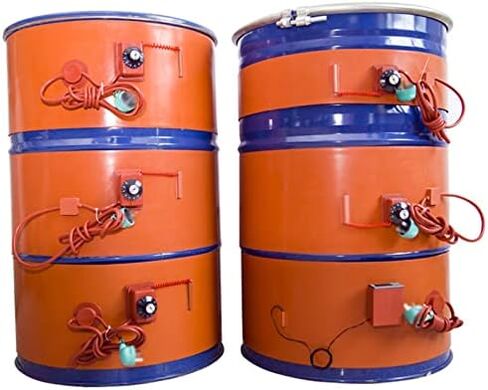 Adjustable Electric Drum Heater Pad with Thermostat - Silicone Heat Wrap for 55 Gallon Barrels, Ideal for Brewing, Distilling, and Winterizing Applications in Kuwait