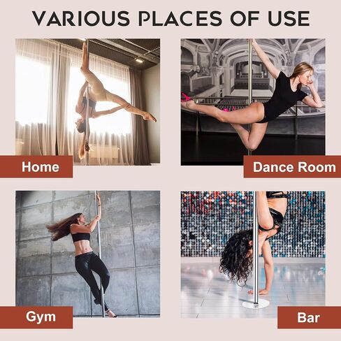 ZenStyle Premium 45mm Dance Pole, Luxury Chrome Plated Spinning Static Dancing Pole, Professional Grade with Anti-Rust Finish, for Home, Club, Gym, Pub Use in Kuwait