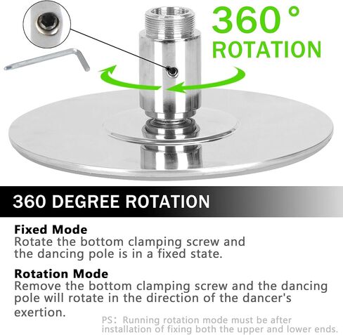 ZenStyle Premium 45mm Dance Pole, Luxury Chrome Plated Spinning Static Dancing Pole, Professional Grade with Anti-Rust Finish, for Home, Club, Gym, Pub Use in Kuwait