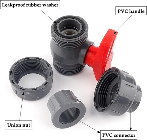 1 pcs 32/40/50/63/75/90/110 Mm Pipe PVC Union Valve Connector Water Pipe Fittings Ball Valve Agriculture Garden Irrigation(Inner dia 20mm) in Kuwait