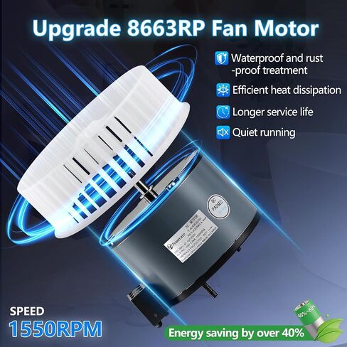 8663RP 8664RP Bathroom Fan Motor Replacement & Fan Blower Wheel Assembly, Replaces JA2B104N 97017705 Motor Fits for NuTone 8663RP 8664RP 8673 8814 8814R 671RB 672RB 8832N B Unit Broan 750 751 Ser in Kuwait
