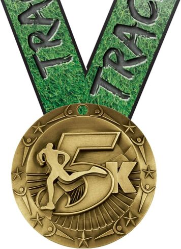 جوائز العقد ميدالية محفورة من الطراز العالمي 5K - ذهبي أو فضي أو برونزي | ميدالية سباق بعرض 3 بوصات و5 كيلومترات مع شريط برقبة على شكل حرف V للمضمار والميدان - قم بالتخصيص الآن in Kuwait