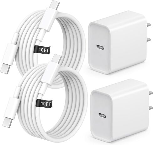 iPhone 17 Charger Fast Charging 20W USB C Charger Block & 10FT Fast Charging Cable Compatible with iPhone 17/17 Air/17 Pro/17 Pro Max/16/15 Series/iPad Pro and More in Saudi Arabia
