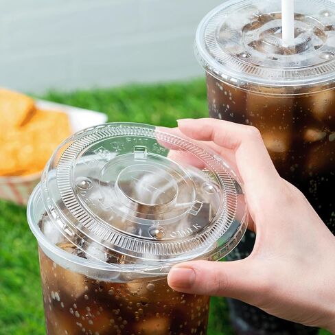 Karat C-KCL117 PET Flat Lid, Fits 42-52 oz 117mm Diameter PP/Paper Cold Cup (Pack of 600) in Kuwait