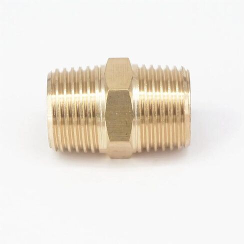 1 قطعة 1/2 "NPT x 1/2" NPT ذكر الحلمة السداسية تركيب الأنابيب النحاسية موصل المياه الغاز النفط الوقود in Kuwait