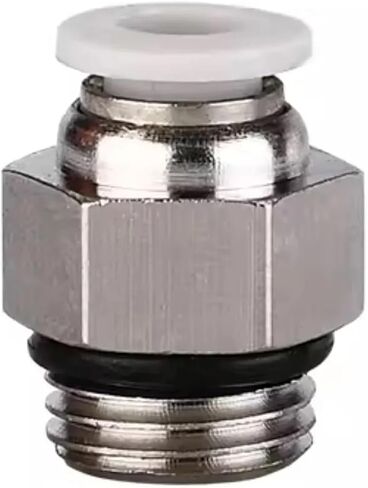 10 قطعة قطعة BSPP أبيض G 1/8 "1/4" 3/8 "1/2" BSPP ذكر x 4 6 8 10 12 مللي متر تركيب الأنابيب الهوائية صمام خنق ضاغط الهواء (10-G01) in Kuwait