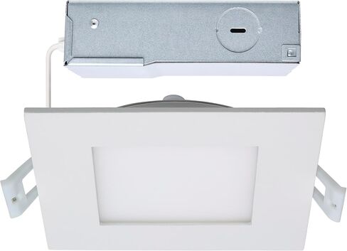 Satco S11829R1 10W LED Direct Wire Downlight, 4 in., Edge-Lit with Remote Driver, CCT 2700K-5000K Warm White to Natural Light, 850 Lumens, White, 120V, 65W Inc. Eq. Wet Location in Kuwait