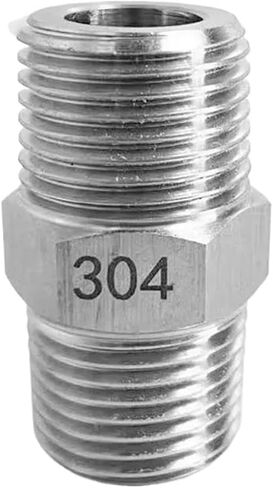1/8 "1/4" 3/8 "1/2" 3/4 "1" NPT M14 M20 متري الموضوع 304 سداسية من الفولاذ المقاوم للصدأ الحلمة موصل تركيب أنابيب الضغط العالي (BSPP1I4 إلى NPT1I8) in Kuwait