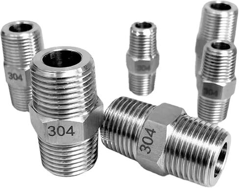 1/8 "1/4" 3/8 "1/2" 3/4 "1" NPT M14 M20 متري الموضوع 304 سداسية من الفولاذ المقاوم للصدأ الحلمة موصل تركيب أنابيب الضغط العالي (BSPP1I4 إلى NPT1I8) in Kuwait